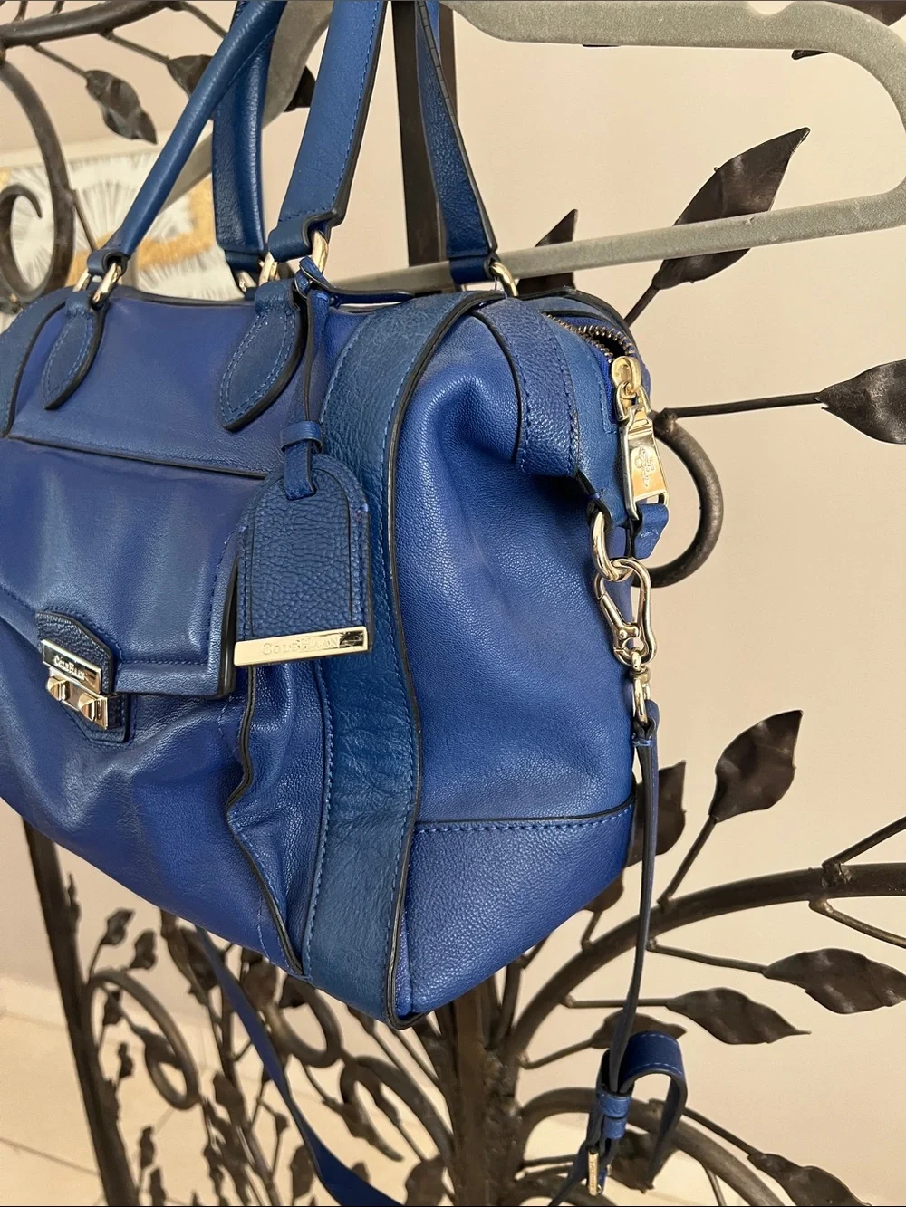 Cole Haan Blue Leather Satchel - Coach Blue Handbag